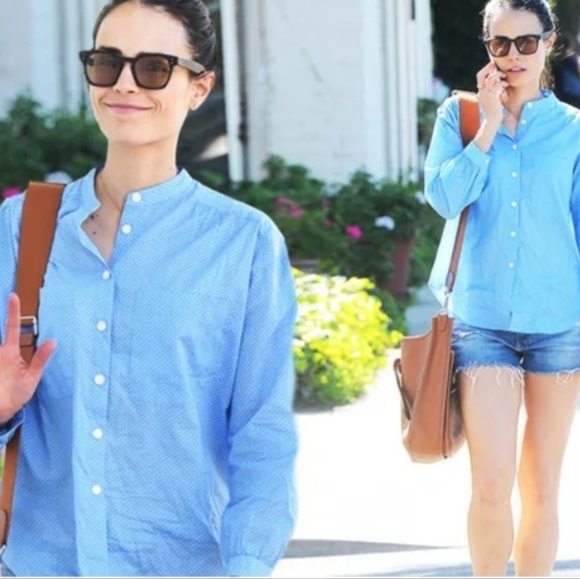 Madewell x Daryl K button up top polka-dot blue cotton - Picture 8 of 8